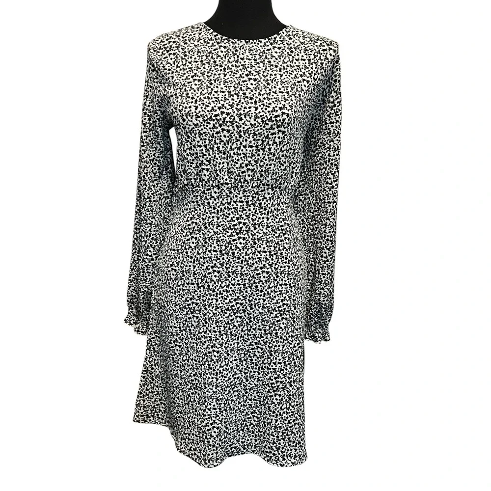 Art Class Girls XXL Floral Print Long Sleeve Dress Casual Cute Black White Soft